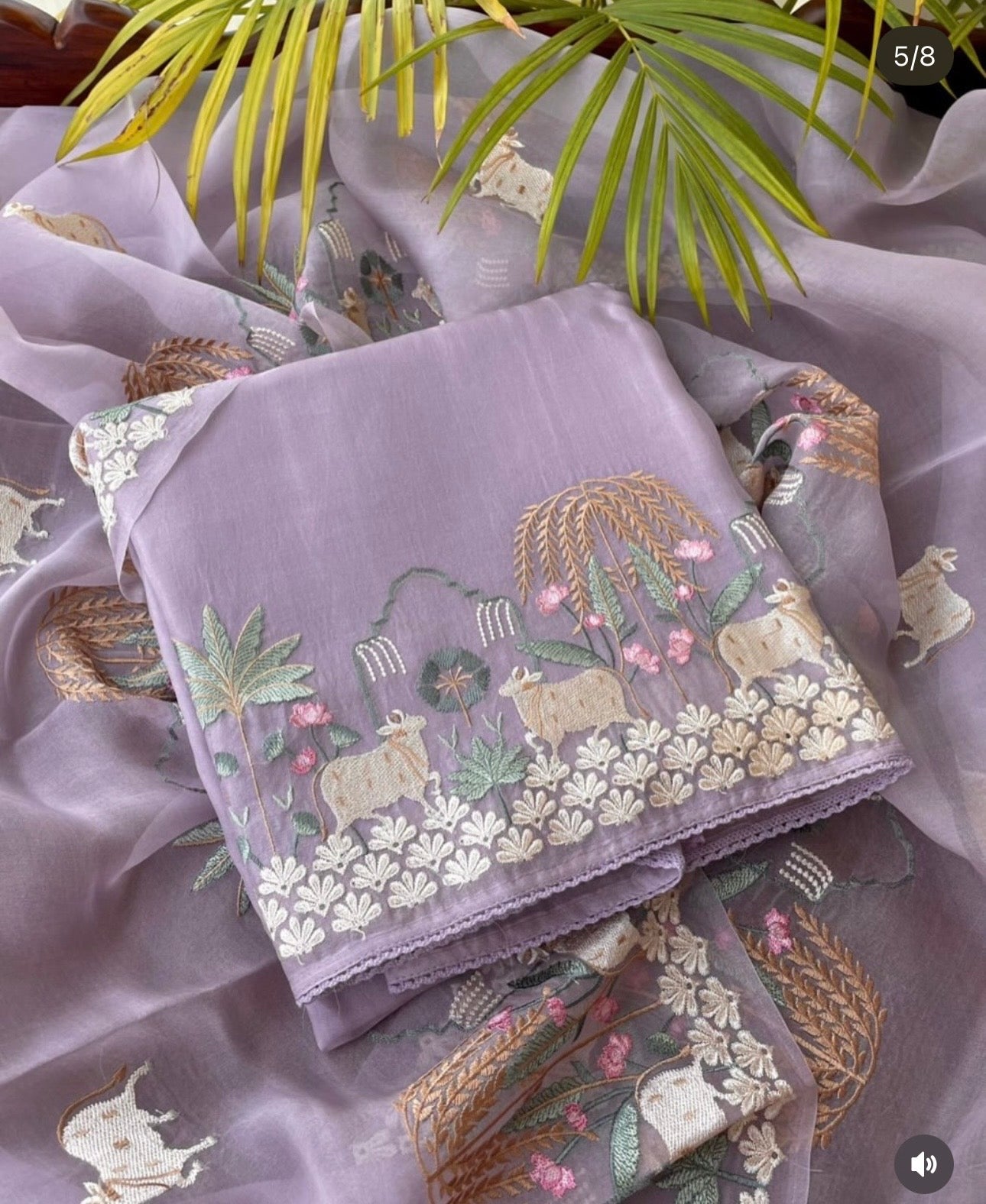 Atharva Frech Thread Pichwai motifs  Embroidered Pure Mul Chanderi Hand woven  edits AH1318P67