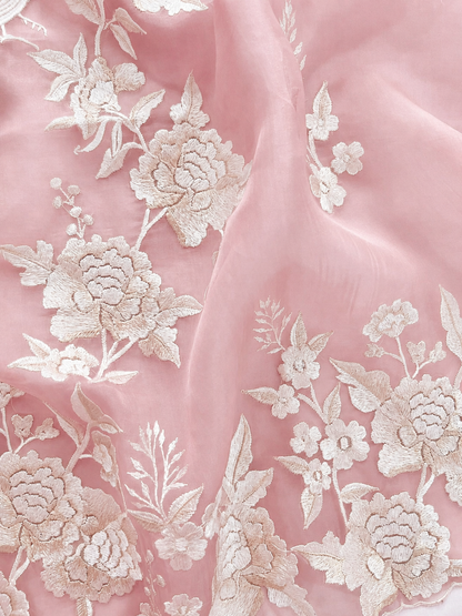 Atharva Heritage/SHEER LUXURY PARSI GARA REGAL PEACOCK MOTIFS  SHEER0066