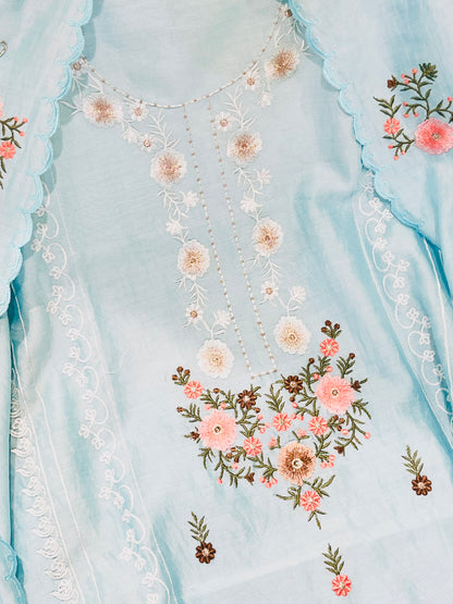 PURE MUL CHANDER   PARSI GARA SUIT CH5426B Blue