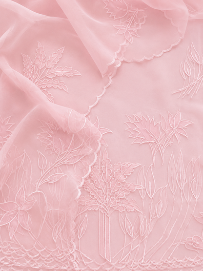 ATHARVA HERITAGE SHEER LUXURY PURE SILK ORGANZA APPLIQUE UNSTITCHED SUIT SHEER00151