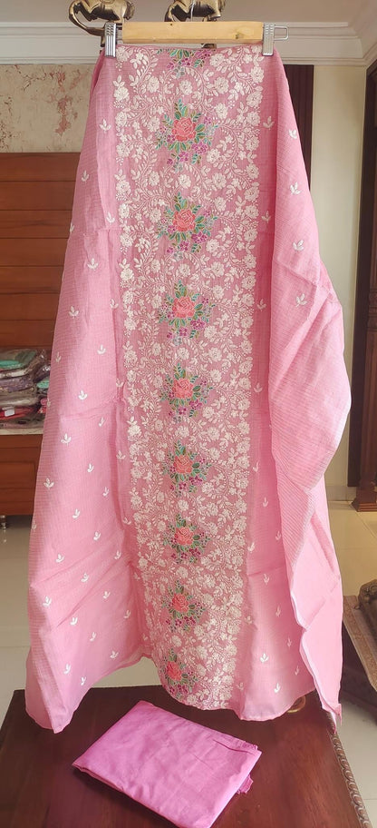 Atharva Heritage Embroidered Cotton kota  Salwar Kameez/Embroidery Kota Dupatta/Cotton Embroidery Shirt /Cotton Bottom- KK0022