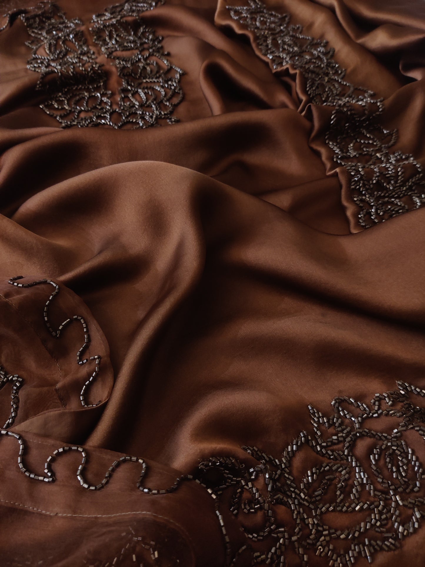 Atharva Luxe – Pure Silk Luxury Kurta Set with Handcrafted Ghera Sleeves & Organza Dupatta PSH0068B