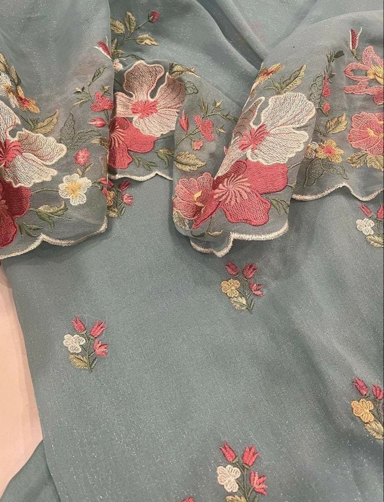 Atharva Heritage Pure Mul Chanderi Parsi Front And Back Jaal Embroidered SUIT AHCH54309