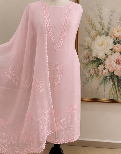 ATHARVA HERITAGE SHEER LUXURY PURE SILK ORGANZA APPLIQUE UNSTITCHED SUIT SHEER00151
