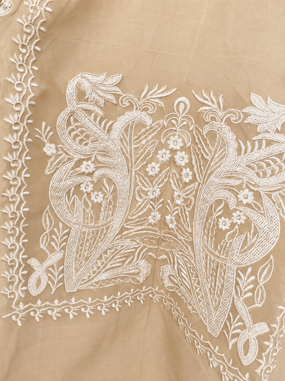 Atharva Heritage Pure Silk Organza French Thread Monochrome Embroidered unstitched Pakistani Suit SLP001