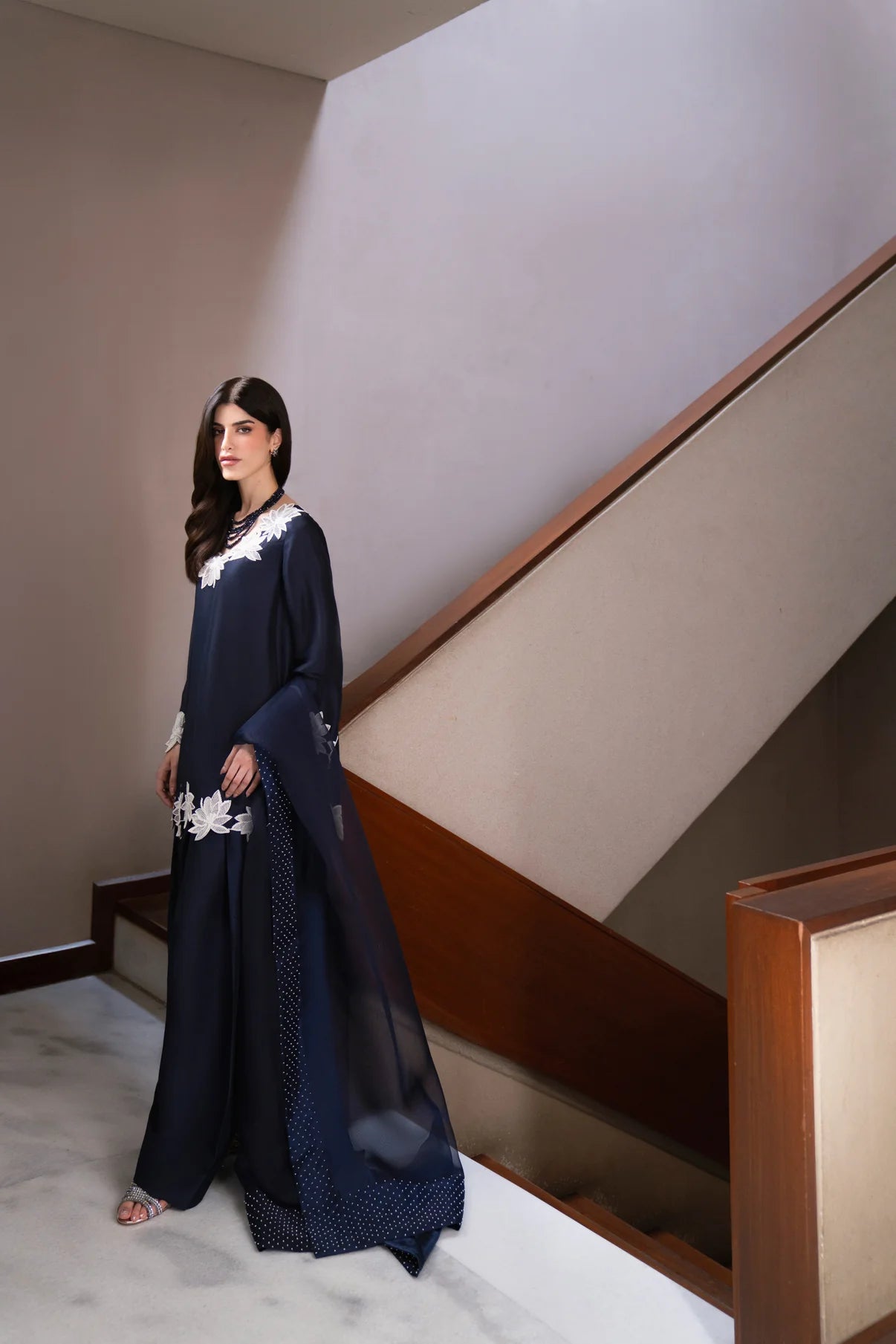 Atharva Heritage – Hand-Embroidered Pure Silk Pakistani Farshi Salwar Suit with Pearl & Katdana Detailing AHSS1562