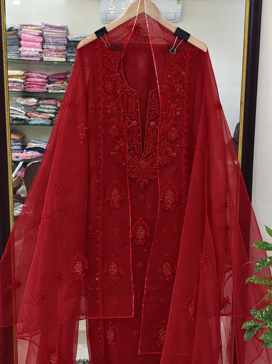 Atharva Heritage Sheer Luxury Premium Lucknowi Collection LUCK0102