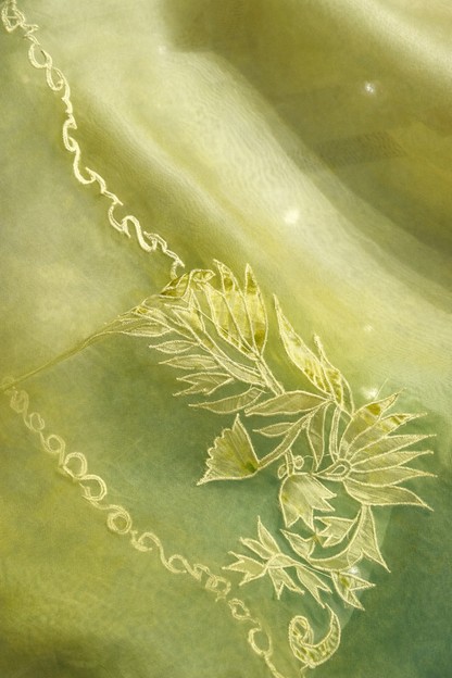 ATHARVA HERITAGE Satin Organza 80 Grams Ombre Hand Applique Pakistani Suit SLPOM976