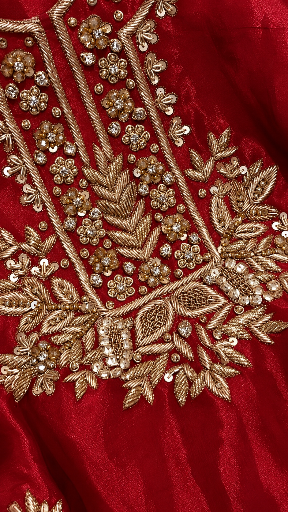 Atharva Heritage ✨Kerwachauth Special  – Pure SATIN organza 80 Grams Zardozi Ensemble Front Embroidery 3 Pc  ✨ PTSTHZ567