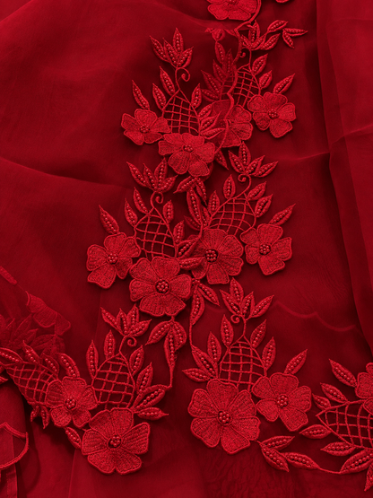 Atharva Heritage Pure Organza Silk Pakistani Suit with Pearl Parsi Embroidery Front Back n Sleeves  AH181331176