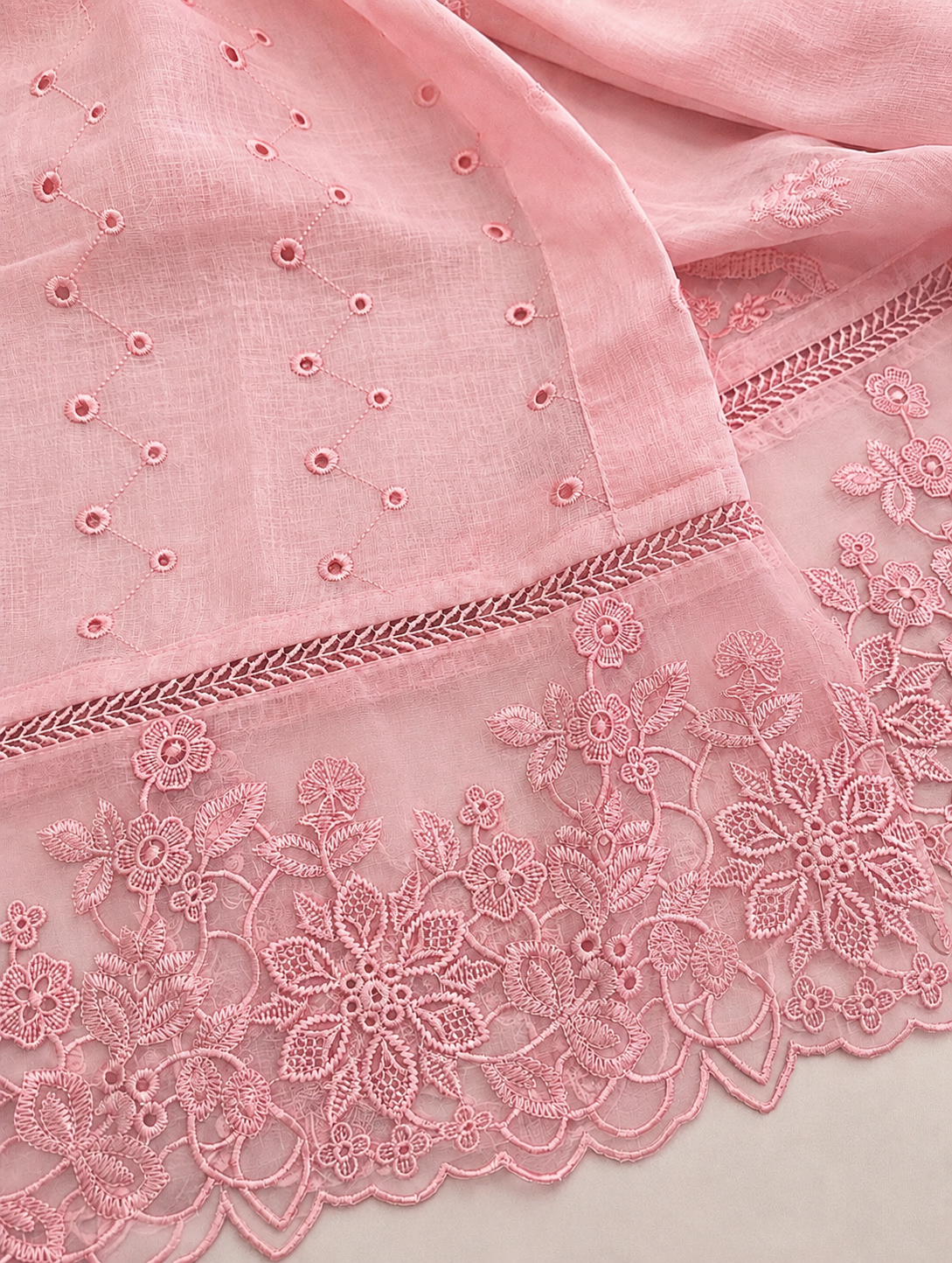 ATHARVA HERITAGE PURE MUL CHANDERI Thread Embroidery Pakistani SUIT AH1813091 Pink