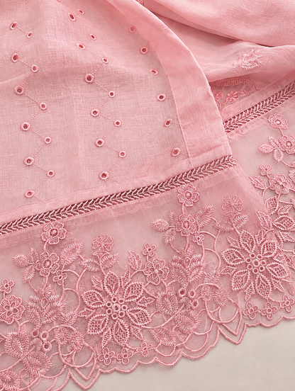 ATHARVA HERITAGE PURE MUL CHANDERI Thread Embroidery Pakistani SUIT AH1813091 Pink