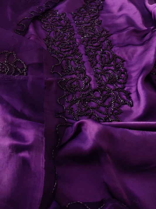 Atharva Luxe – Pure Silk Luxury Kurta Set with Handcrafted Ghera Sleeves & Organza Dupatta PSH0068P