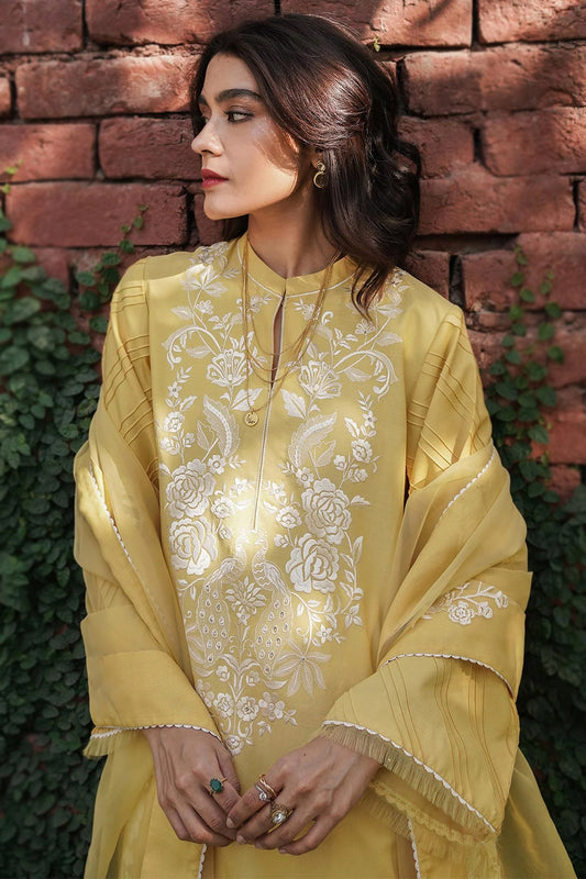 Pure Chanderi Silk  70 Grams with Pure MUL Chanderi dupatta Pakistani suit PRP00417 Yellow