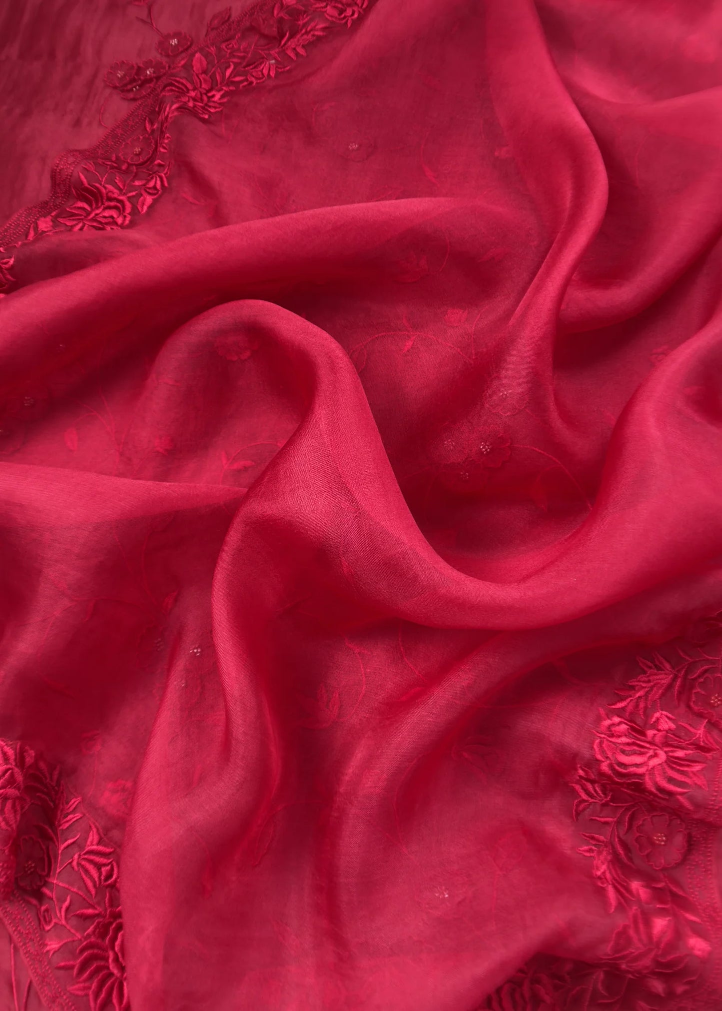 Atharva Heritage SHEER LUXURY Pure Silk Organza French Thread Front and Back Embroidered with Separate Embroidered Sleeves SOFTHP577