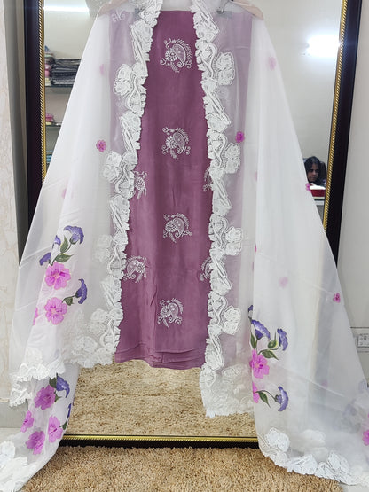 Atharva Heritage Hakooba Embroidery Masterpiece: A Luxurious Ensemble" CO017