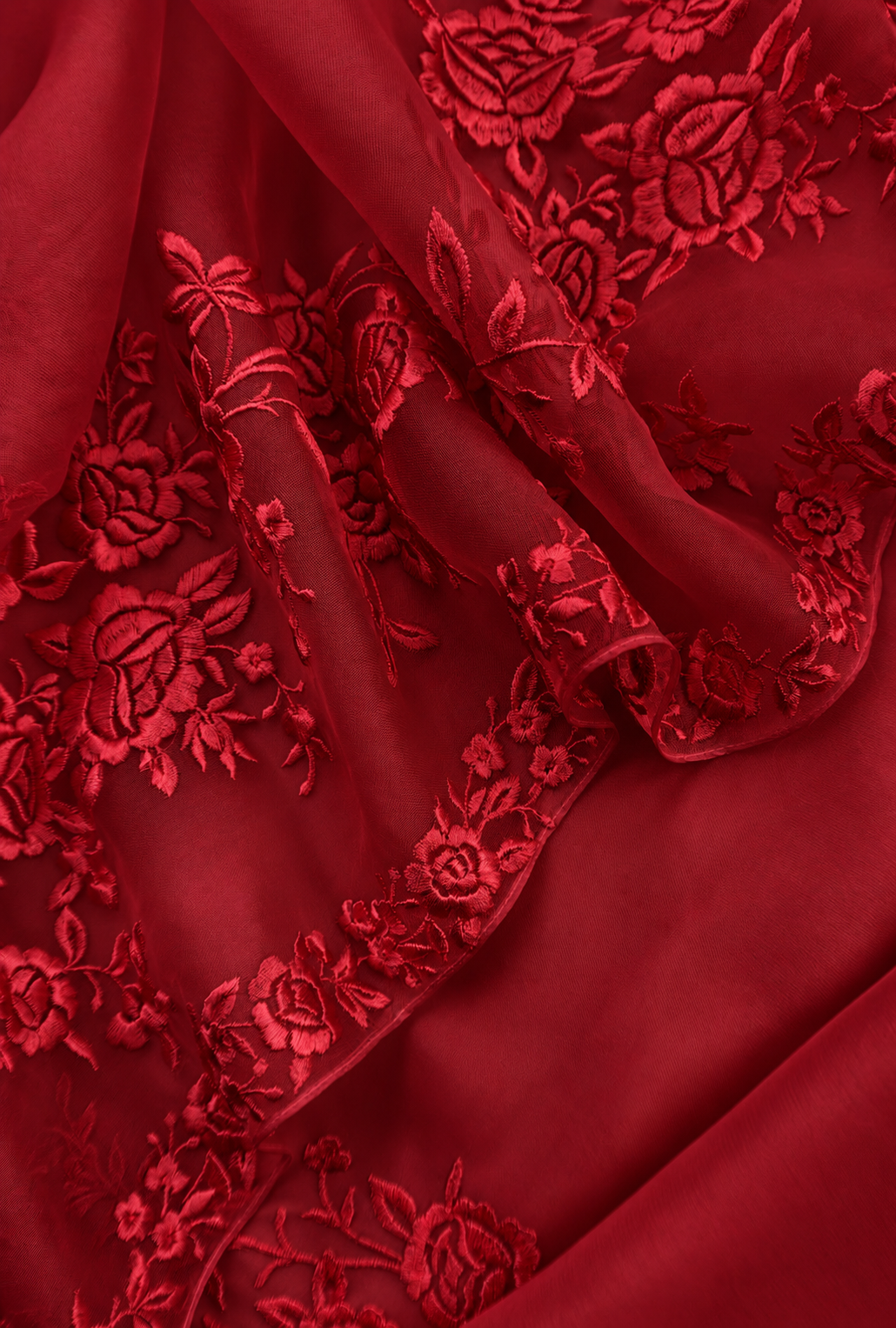 Atharva Heritage Pure Silk Organza Parsi Thread Monochrome Embroidery Front And Back  Suit SOP543