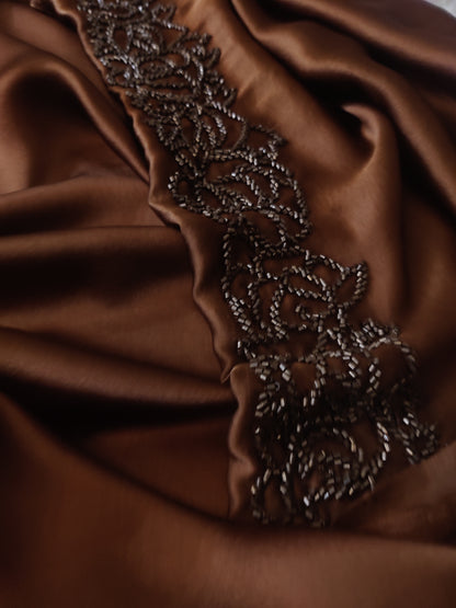 Atharva Luxe – Pure Silk Luxury Kurta Set with Handcrafted Ghera Sleeves & Organza Dupatta PSH0068B