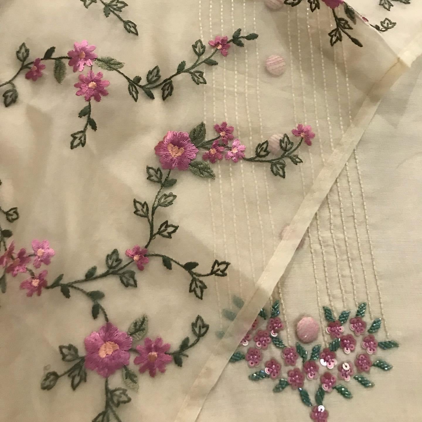 Atharva Heritage PURE CHANDERI SILK 70 Grams Kurta AND Pure Silk ORGANZA Dupatta EDITS CHO0016