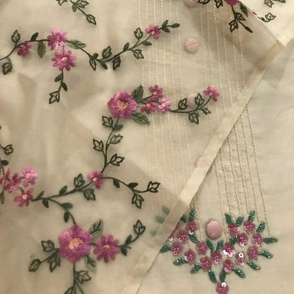 Atharva Heritage PURE CHANDERI SILK 70 Grams Kurta AND Pure Silk ORGANZA Dupatta EDITS CHO0016