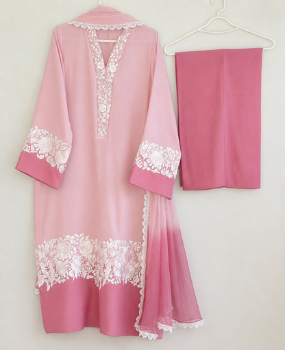 Atharva Heritage "Enchanting Elegance: Pure Silk 80 Grams Pakistani Suits Adorned with Exquisite Parsi Embroidery MS002