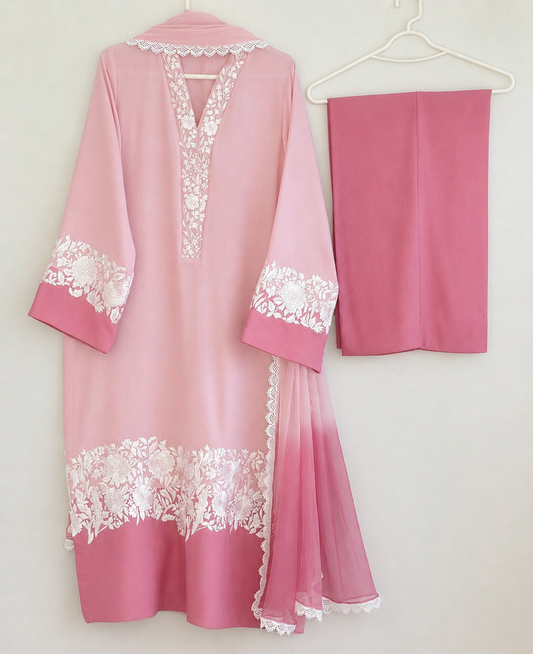 Atharva Heritage "Enchanting Elegance: Pure Silk 80 Grams Pakistani Suits Adorned with Exquisite Parsi Embroidery MS002