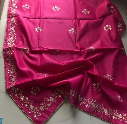 ATHARVA HERITAGE SHEER LUXURY Pure Chanderi Silk 70 Grams  SUIT Gota Pati CHPH001