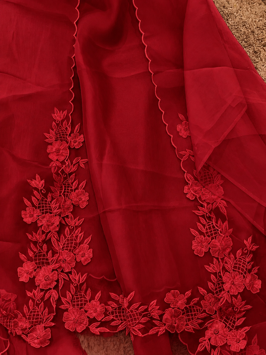 Atharva Heritage Pure Organza Silk Pakistani Suit with Pearl Parsi Embroidery Front Back n Sleeves  AH181331176