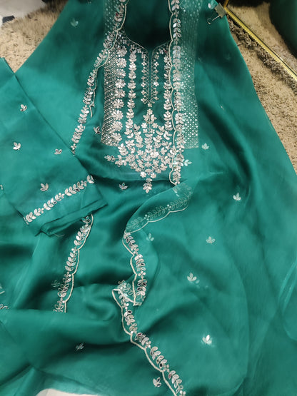 ATHARVA HERITAGE SHEER LUXURY HAND MIRROR EMBROIDERY SUIT SHEER0027G