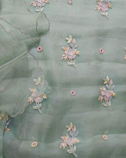 ATHARVA HERITAGE “NOOR” – Silk Organza Regalia Chikankari Elegance” Sheer00099
