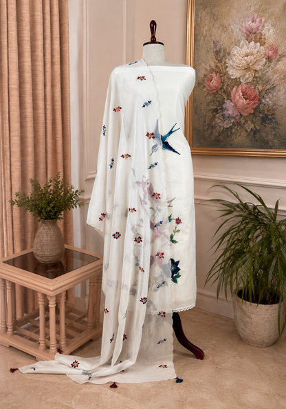 Atharva Heritage PURE CHANDERI SILK Thread Embroidered SUIT MCH00717