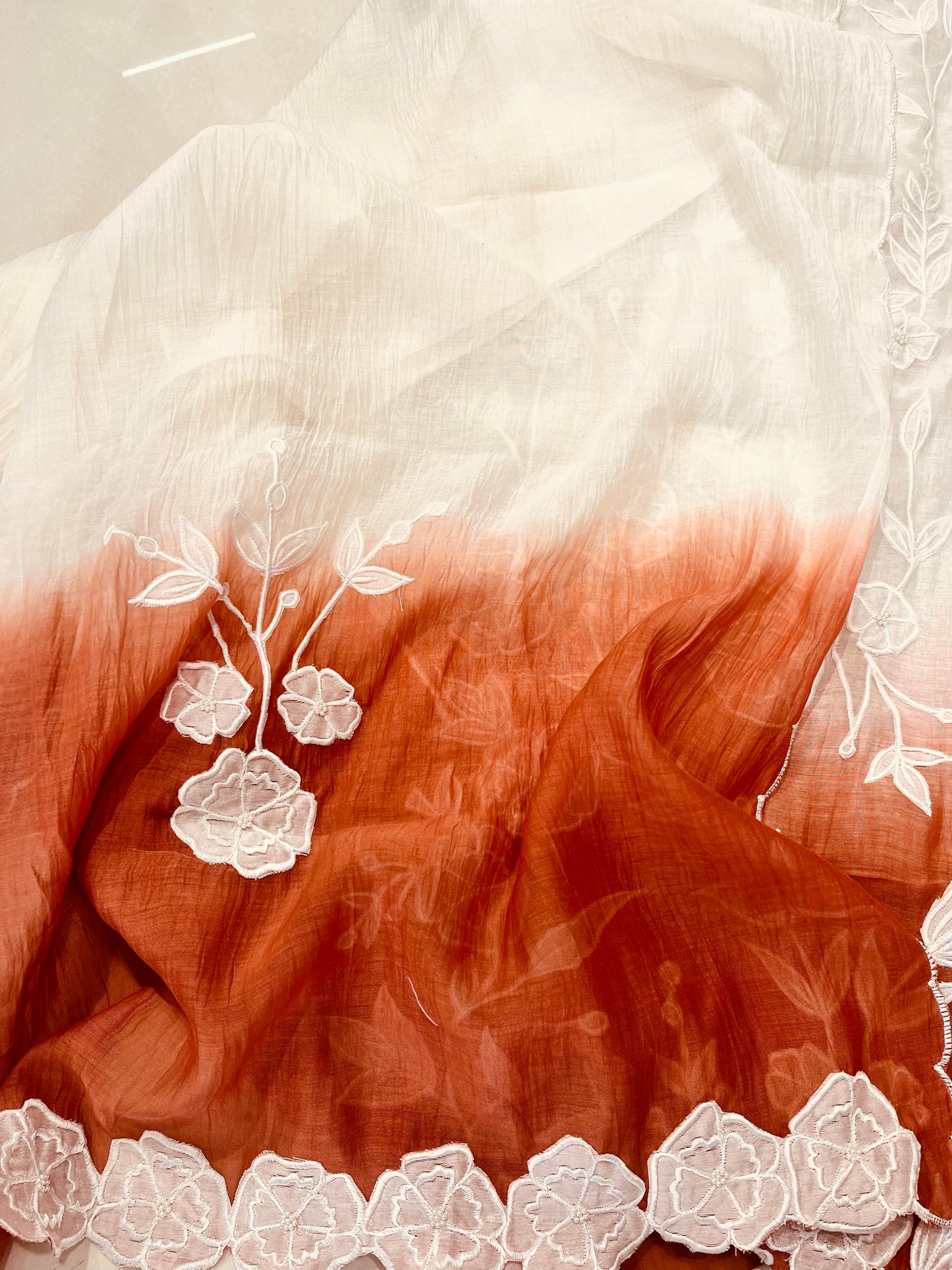 ATHARVA Hand Applique /Cutwork  Embroidery Salwar Kameez/pure Chanderi Silk Shirt & Dupatta/Santoon Bottom/Custom Stitch Unstitch/Plazo/Pant/ CUT8068 Ivory And Water Gold