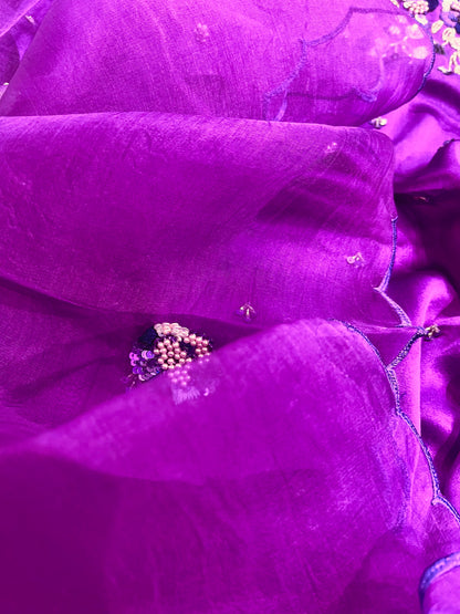 Atharva Heritage Premium Hand-Embroidered Farshi Salwar Suit in Pure Satin Silk PSSF147