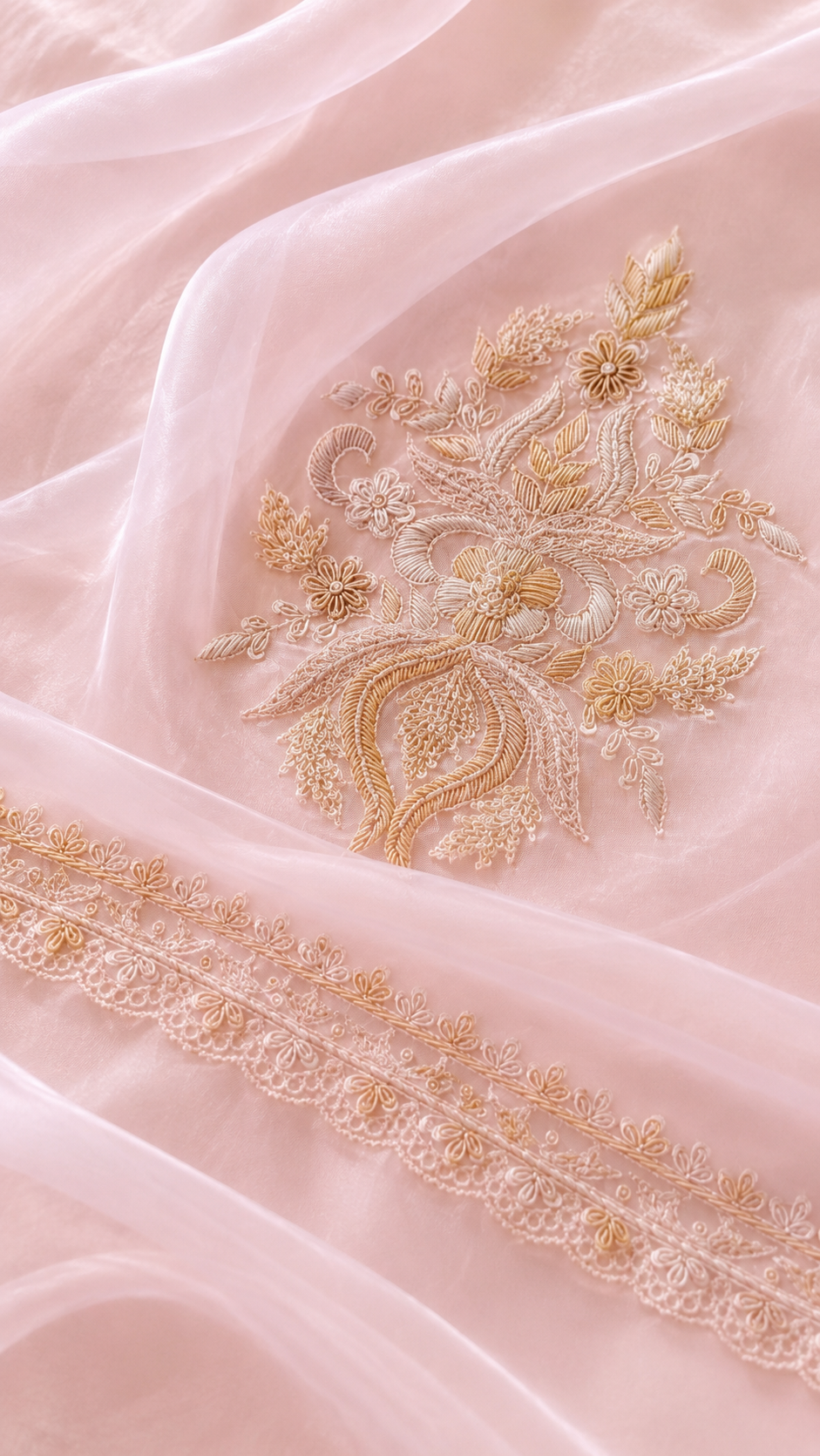 Atharva Heritage ✨Trousseau Collection – Pure SATIN organza Zardozi Ensemble Front Embroidery 3 Pc Farshi Salwar Coord Set ✨ PTSTHZ567