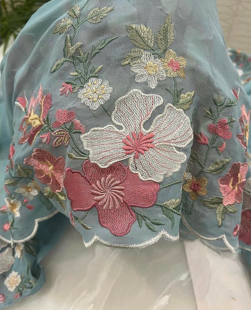 Atharva Heritage Pure Mul Chanderi Parsi Front And Back Jaal Embroidered SUIT AHCH54309