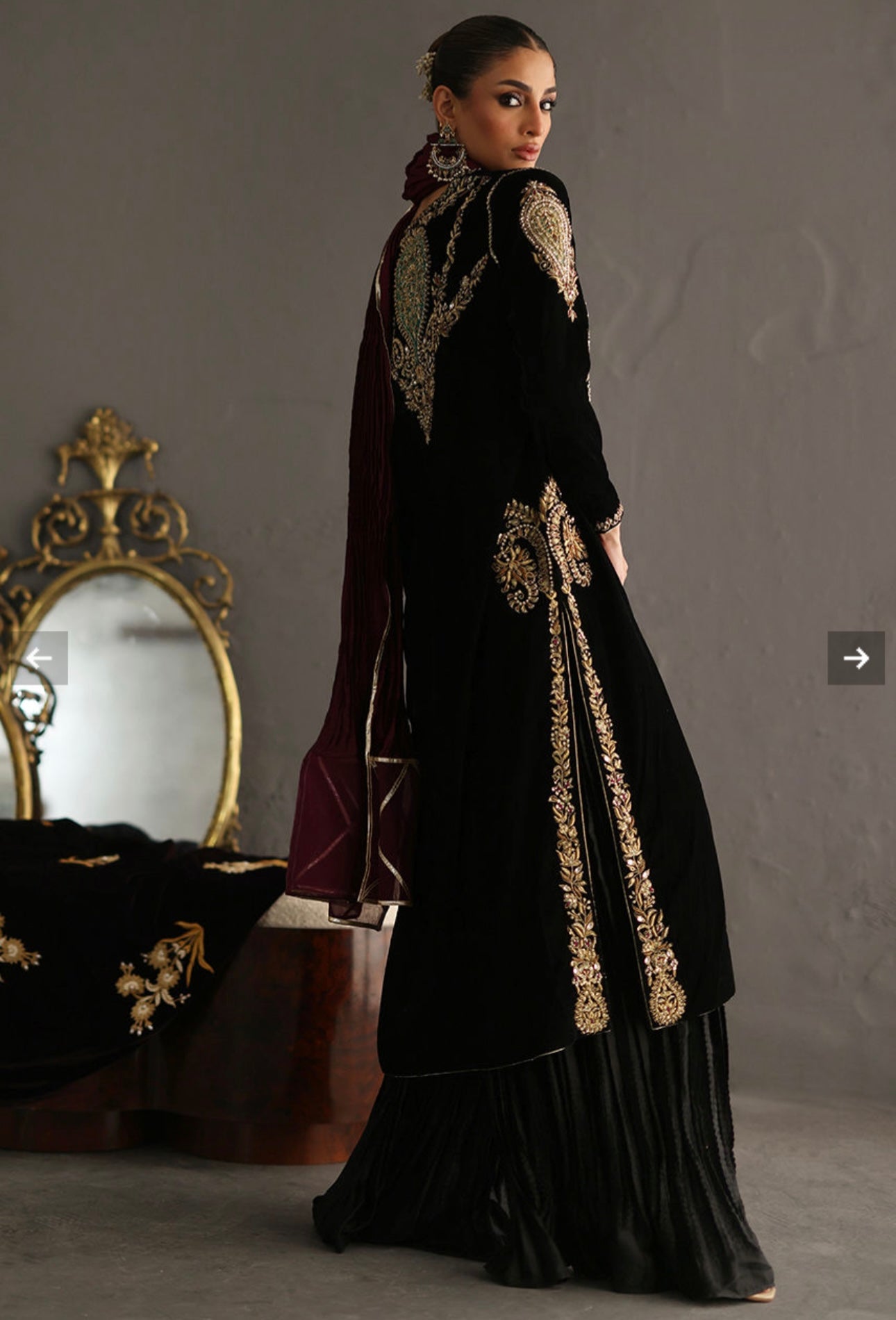 Atharva Heritage “Midnight Velvet Elegance – Handcrafted Zardozi Ensemble” SVZ675