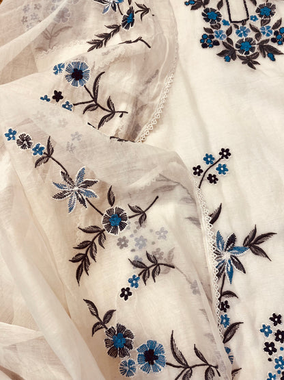 ATHARVA HERITAGE PURE MUL CHANDERI SILK  PARSI GARA SUIT MCH0013-12