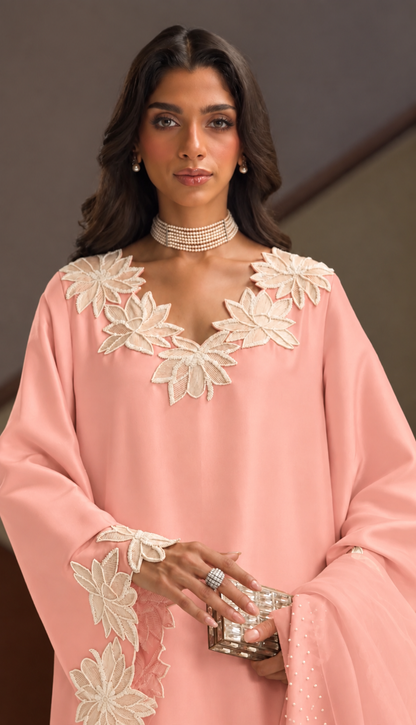 Atharva Heritage – Hand-Embroidered Pure Silk Pakistani Suit with Pearl & Katdana Detailing AHSS1561