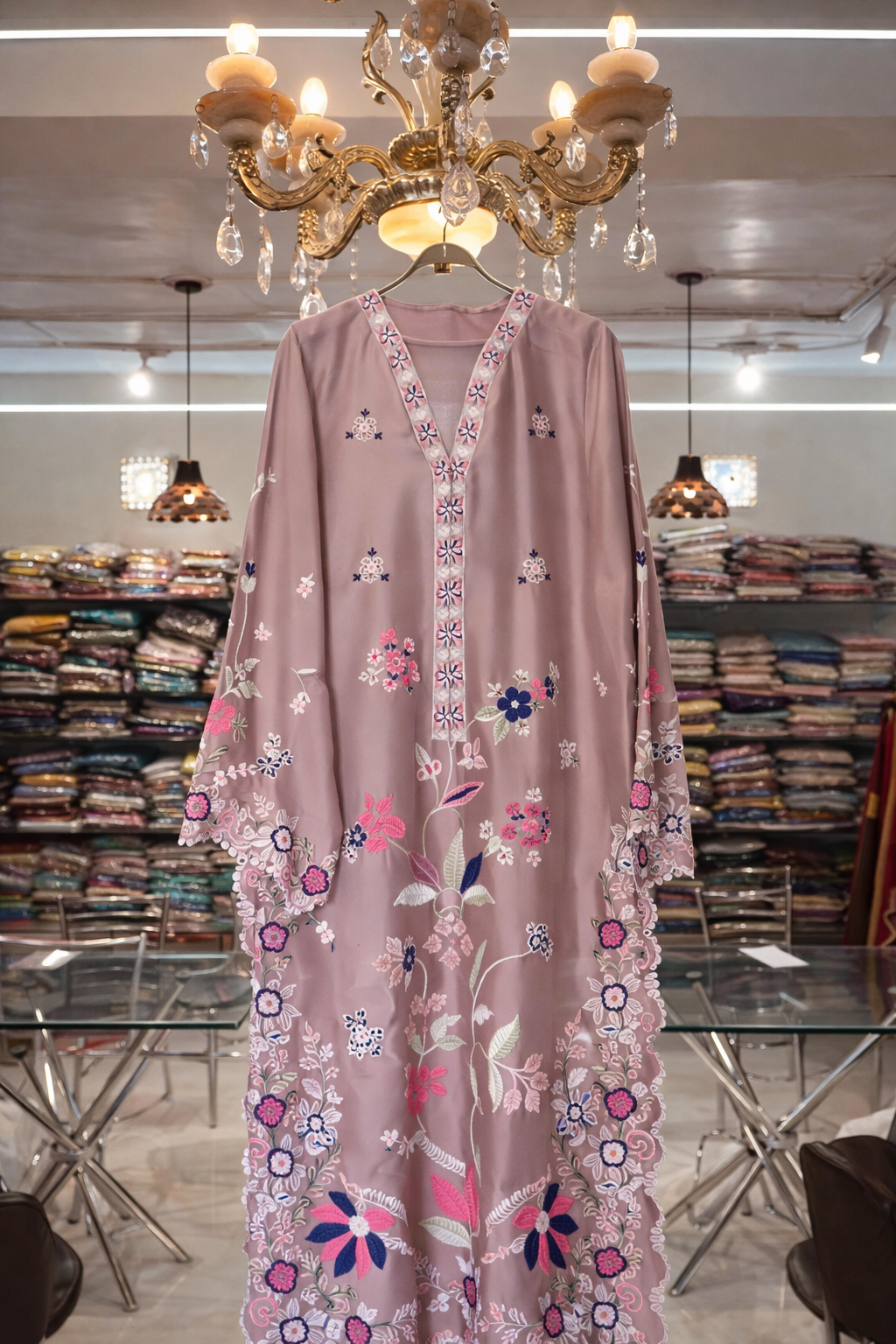Atharva Heritage Rust Orange Pure Satin Silk Pakistani Suit with Multi-Technique Embroidery & Scalloped Detailing – Custom Stitching Available (S–9XL) ROSS581