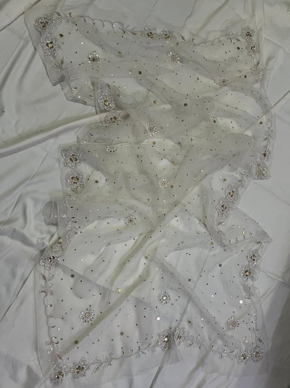 Atharva Heritage Pure Silk Organza Unstitched Lehenga with Handcrafted Mukesh Kamdhani Work – 18 Kalis | Dyeable | Premium Bridal & Festive Wear MKSOUL768