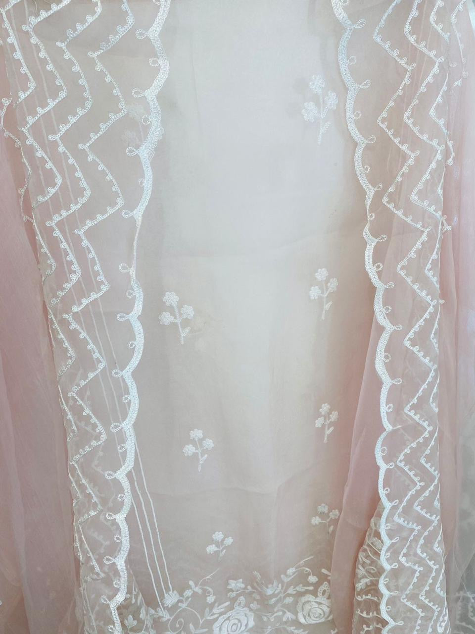 Atharva Heritage Premium French Thread Embroidered Pure Silk Organza Pakistani Suit