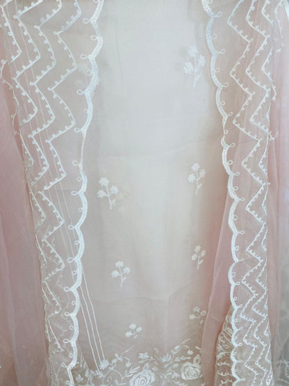 Atharva Heritage Premium French Thread Embroidered Pure Silk Organza Pakistani Suit