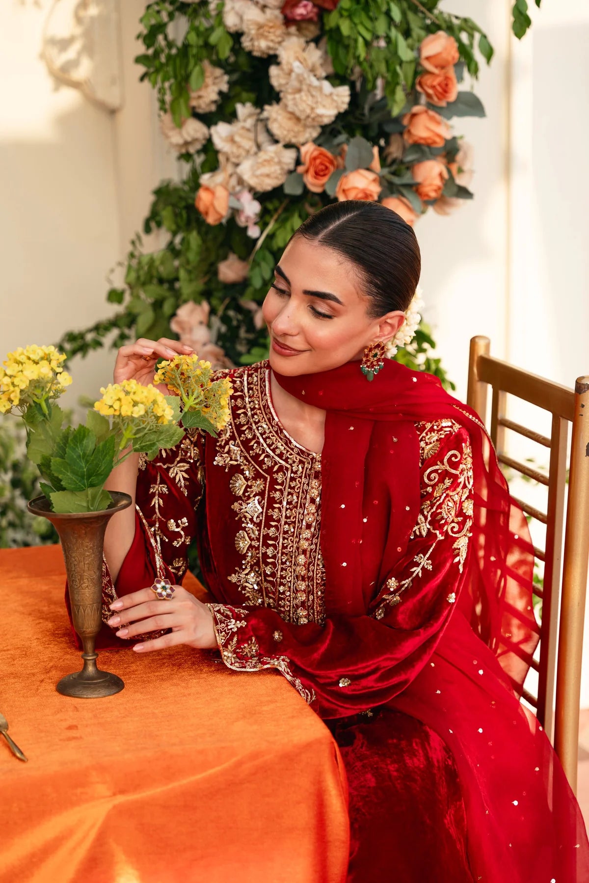 Atharva Heritage मखमल – Pure Velvet Silk Hand Embroidered Suit Set 18311301