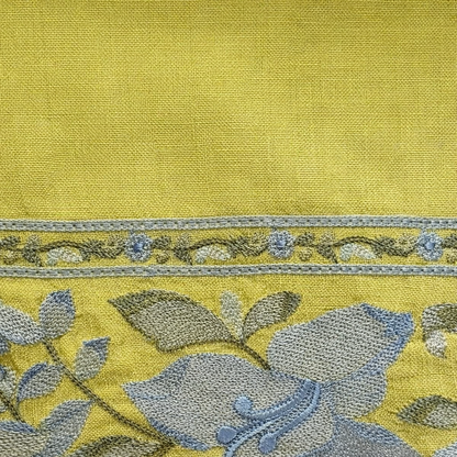 Atharva Atharva Heritage Water Thread Embroidered Pure Mul Chanderi Hand woven  edits MC70011 Greenish Yellow