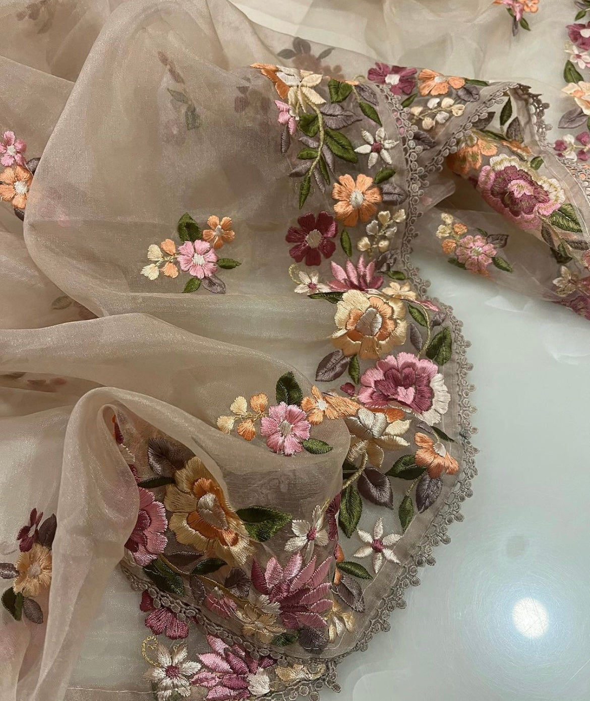 Atharva Heritage Unstitched Pakistani Suit , Pure Chanderi silk 70 Grams Kurta , Pure Silk Organza 35 Grams Dupatta CHO00678