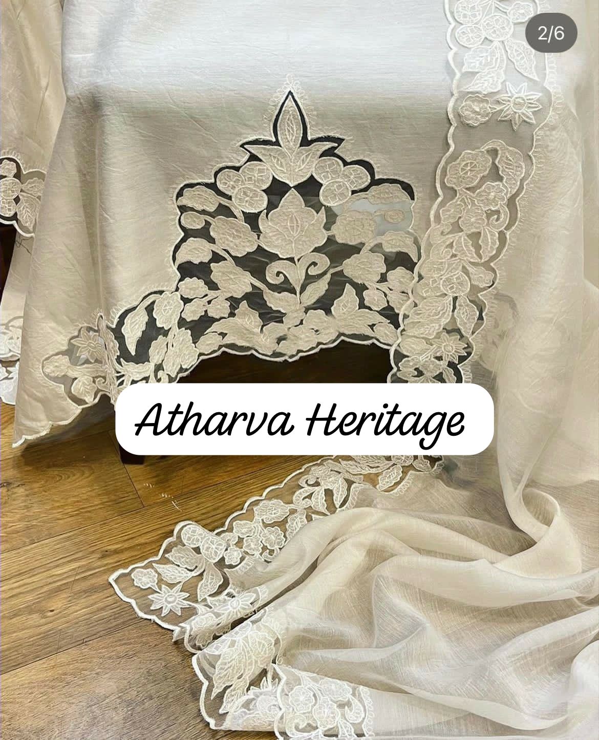 ATHARVA Hand Embroidery Salwar Kameez/Chanderi Cut-Work Shirt & Dupatta/Santoon Bottom/Custom Stitch Unstitch/Plazo/Pant/ CUT8032