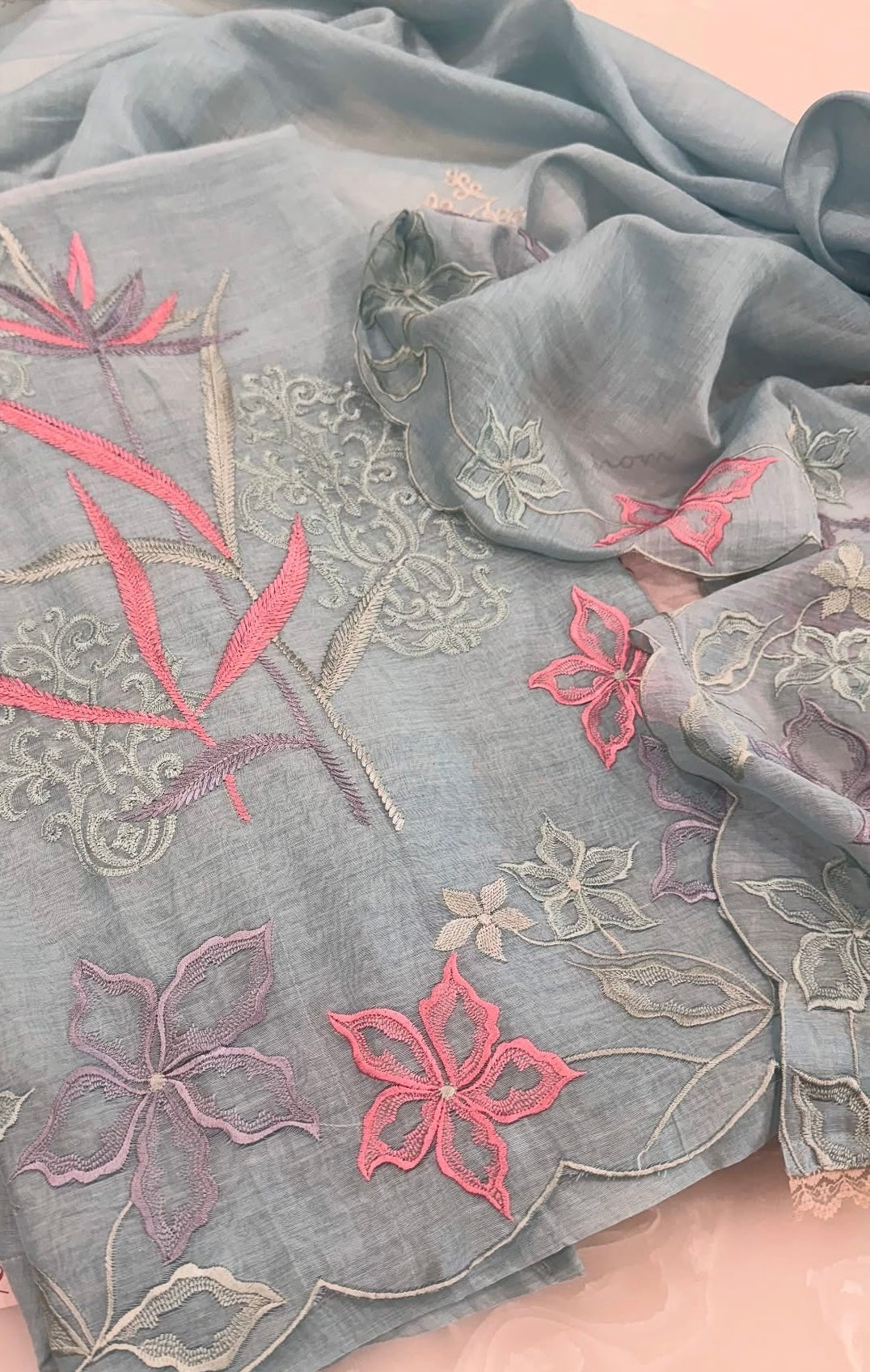 Atharva Heritage PURE CHANDERI SILK Thread Embroidered SUIT MCH00715