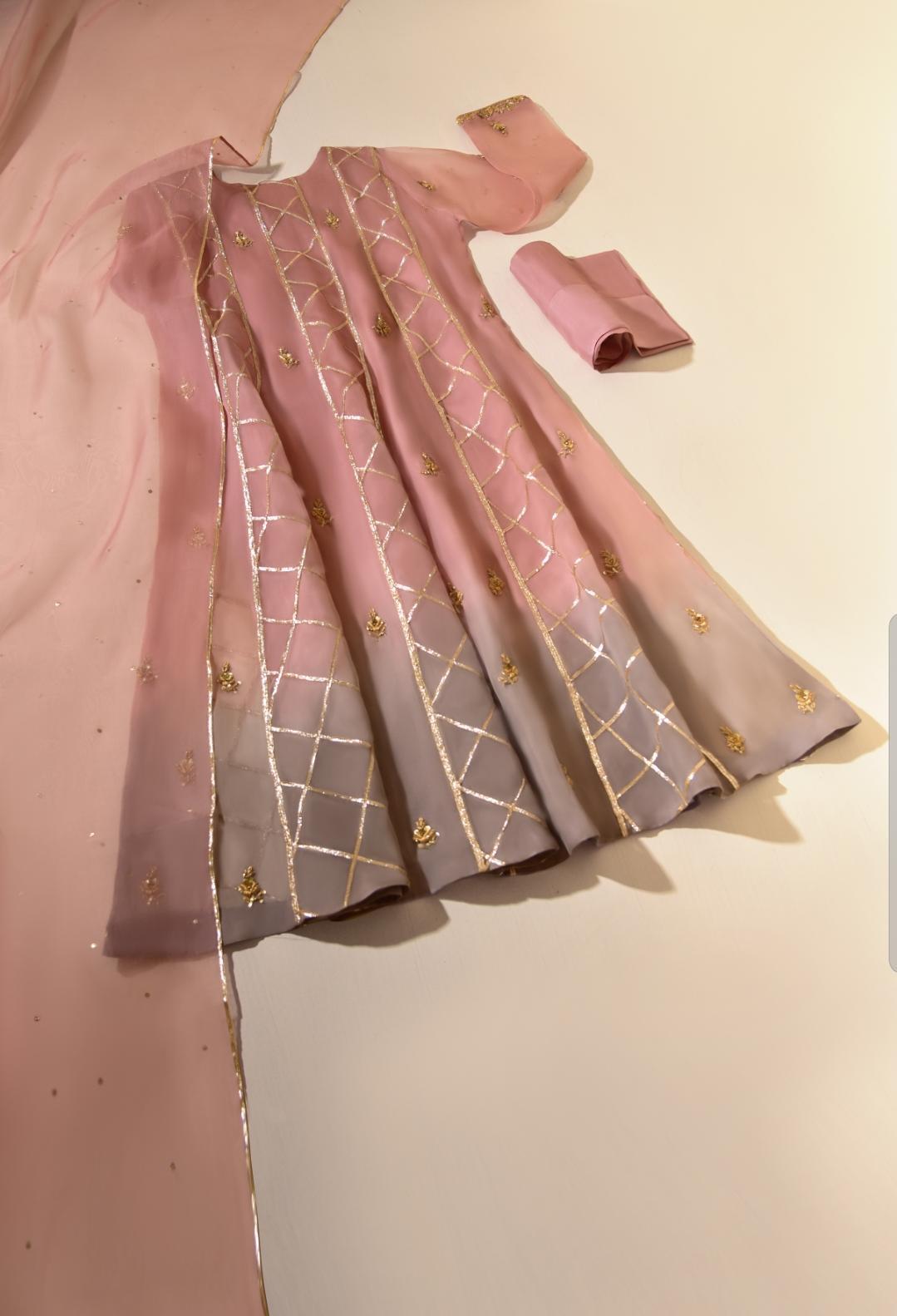 Atharva Heritage Pure Silk Organza Ombré   Anarkali OAA002