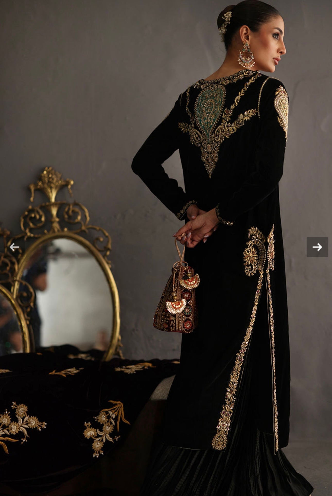 Atharva Heritage “Midnight Velvet Elegance – Handcrafted Zardozi Ensemble” SVZ675