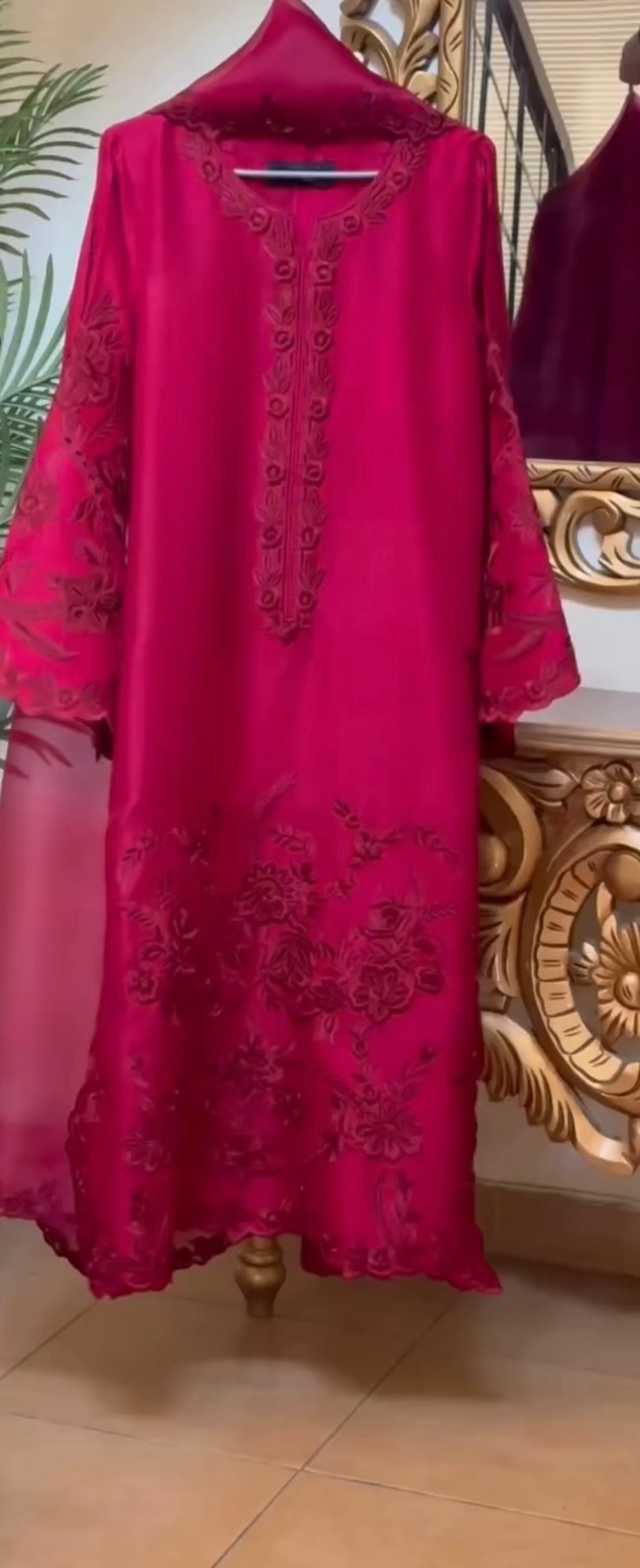 Atharva Heritage "Enchanting Elegance: Pure Satin Silk 80 Grams  Pakistani Suits Adorned with Exquisite Parsi Embroidery MS003